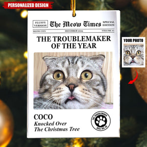 The Dog Times, The Meow Times-Troublemaker Of The Year-Personalized Acrylic Photo Ornament