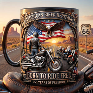 American Biker Heritage Coffee Mug - Personalized Gifts For Motorcycle Lovers