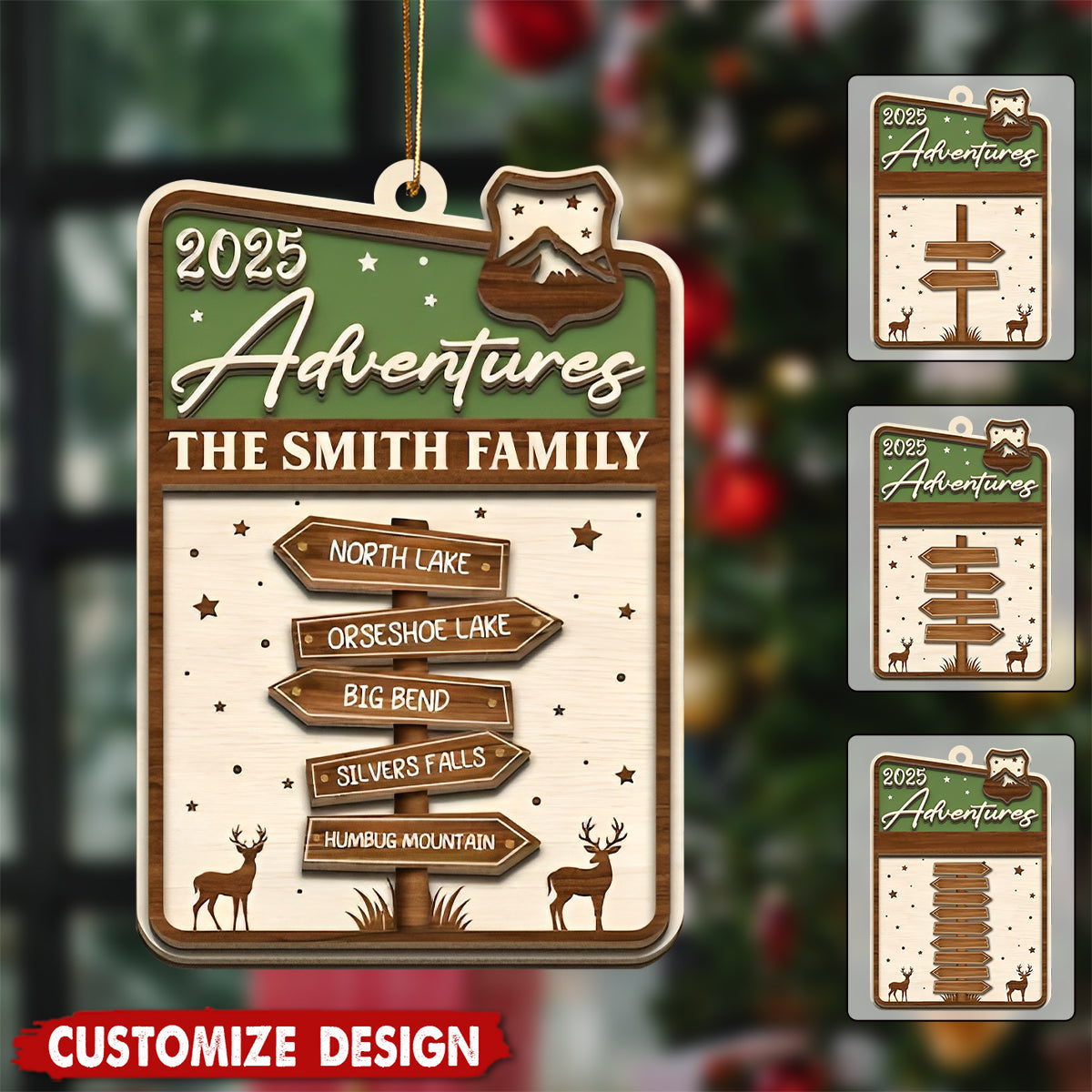 Personalized Family Adventure Christmas Ornament - Gift For Traveler