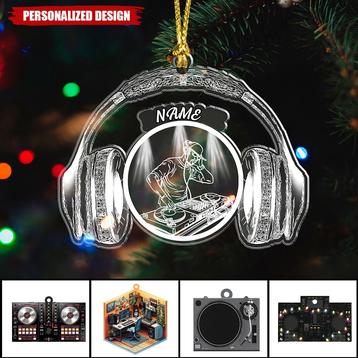 Personalized DJ Mixer Table Christmas Ornament