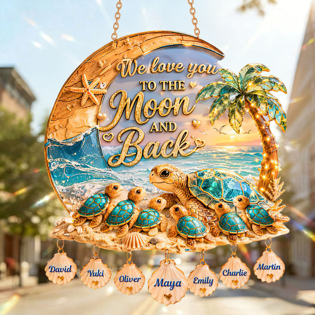 Mother Turtle And Baby Suncatcher - Personalized Gifts For Mom