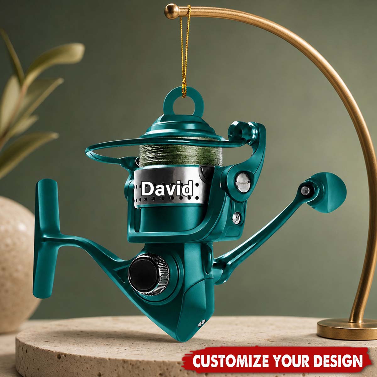 Fishing Rod Personalized Christmas Fishing Ornament , Gift For Fish Ornaments For Fishing Lover