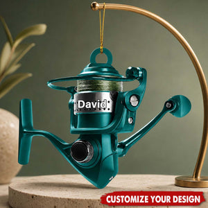 Fishing Rod Personalized Christmas Fishing Ornament , Gift For Fish Ornaments For Fishing Lover