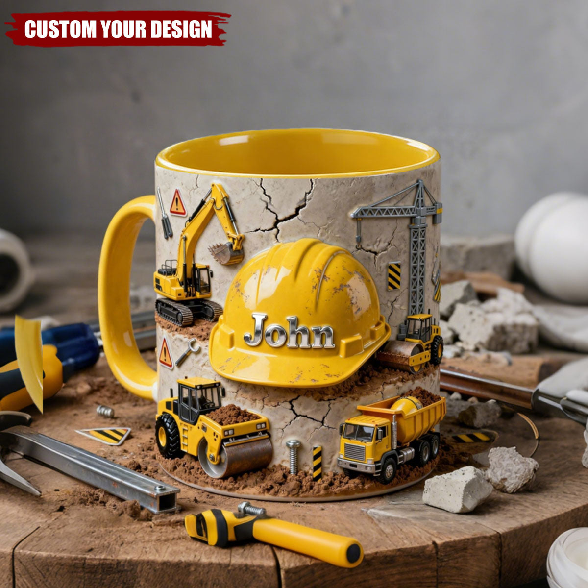 Construction Worker Coffee Accent Mug - Personalized Gifts For Construction Workers