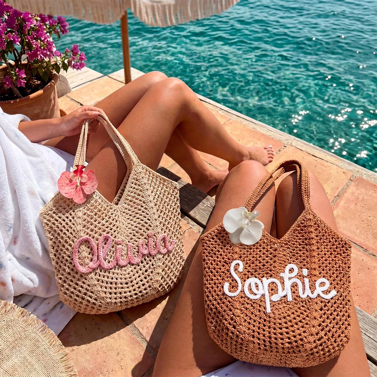 Personalized Beach Tote Bags - Mothers Day Gifts, Bridesmaid Gifts