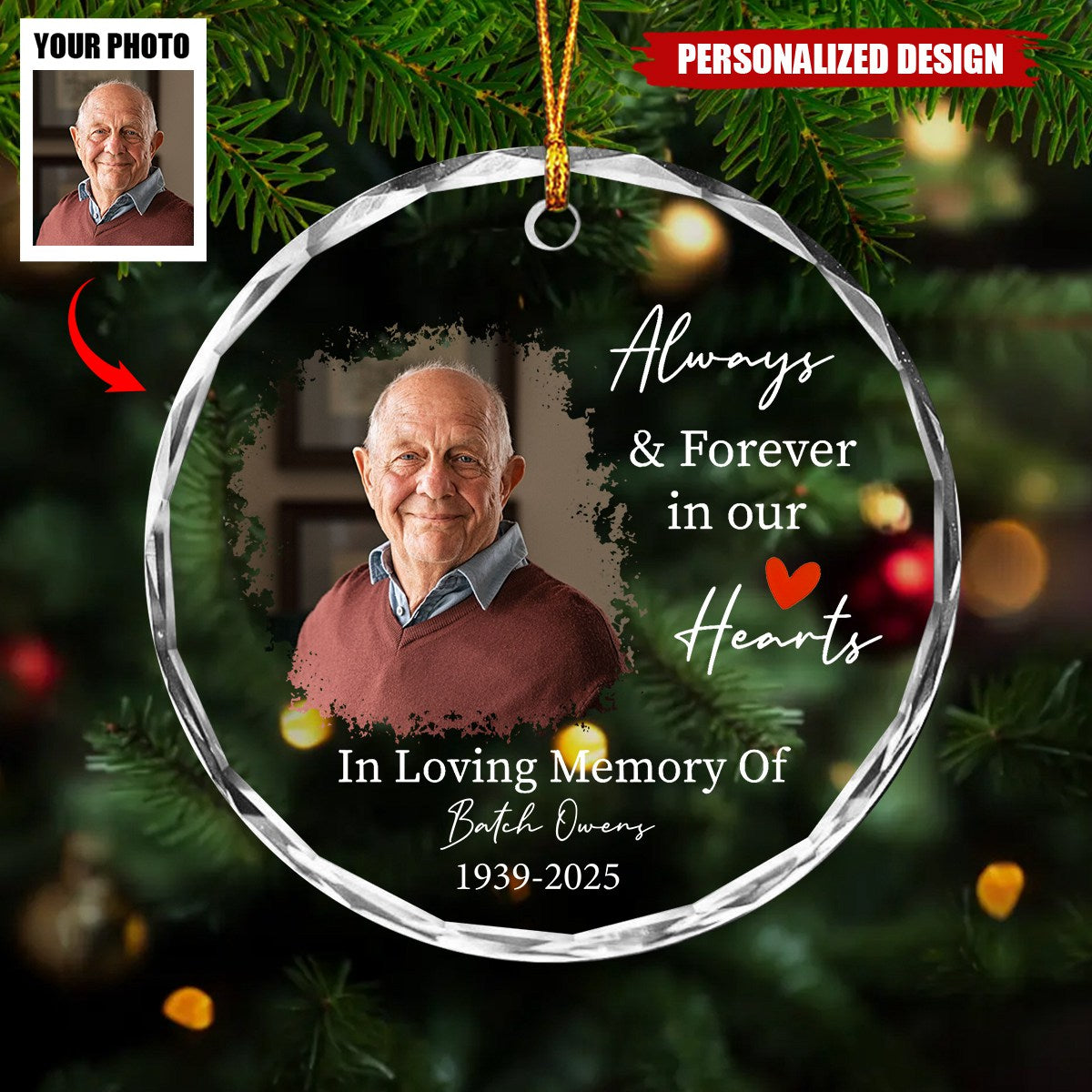 Personalized Photo Memorial Ornament