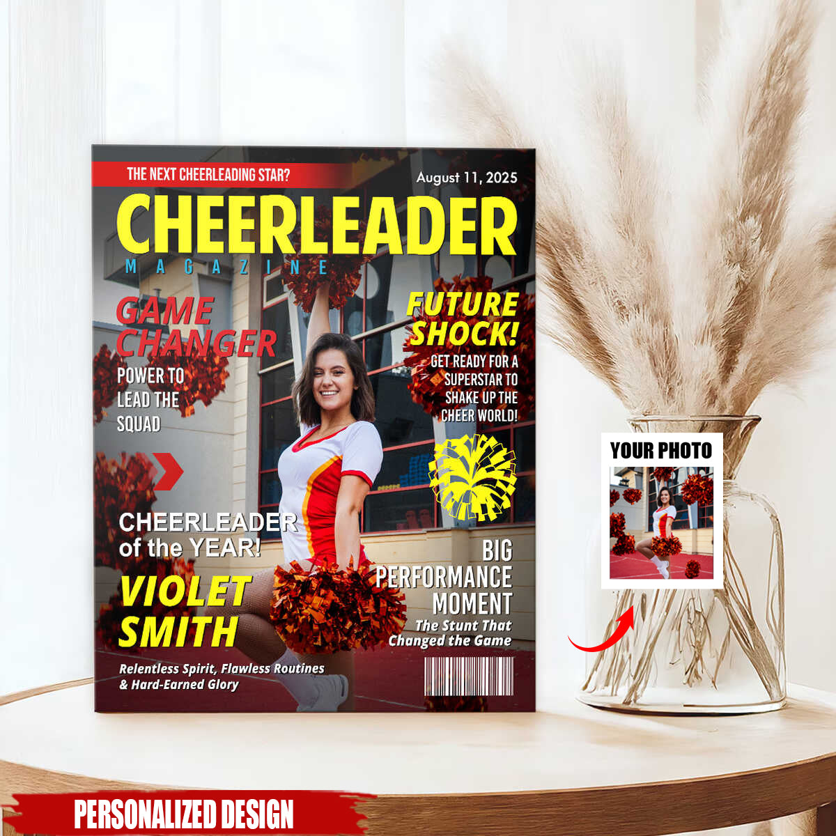 Custom Cheerleader Magazine Cover Poster, Gift For Cheerleader