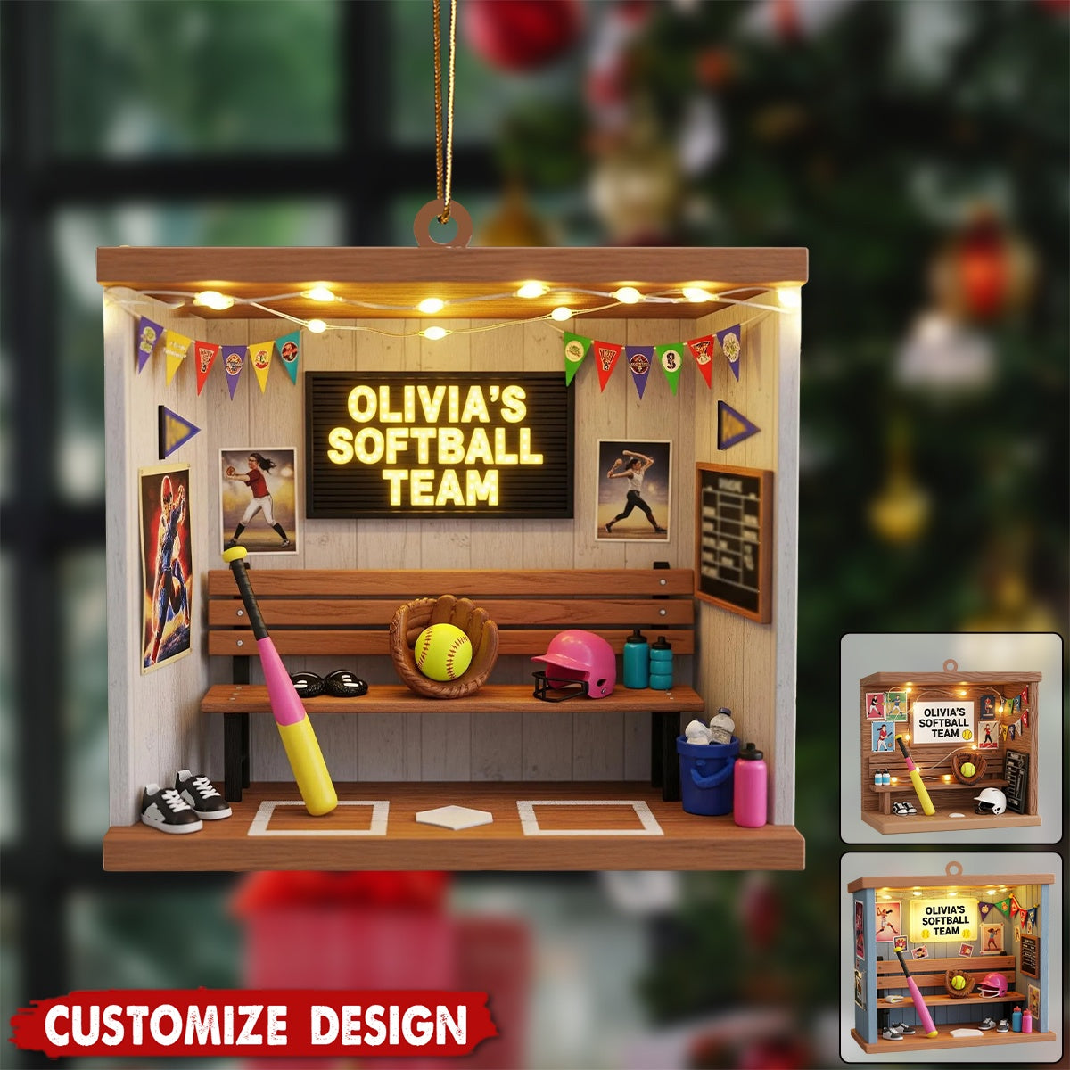 Personalized Softball Christmas Ornament-Gift For Softball Player