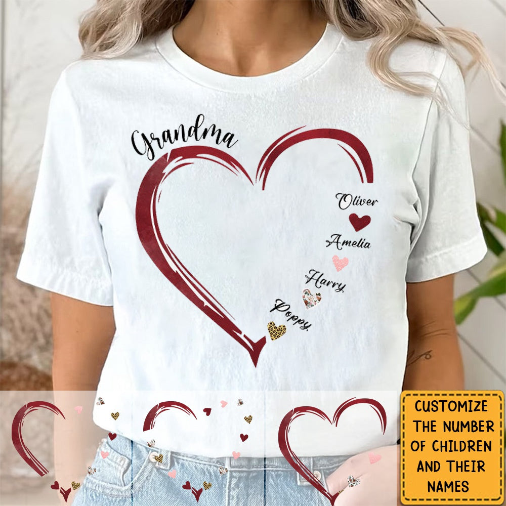The Best Grandma In The World - Family Personalized Custom Unisex T-shirt, Hoodie, Sweatshirt - Mother's Day, Birthday Gift For Grandma
