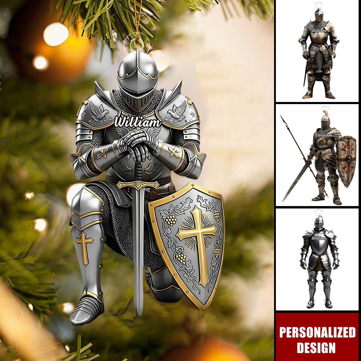 Knight Gift Personalized Knight Armor Christmas ornament - facamart