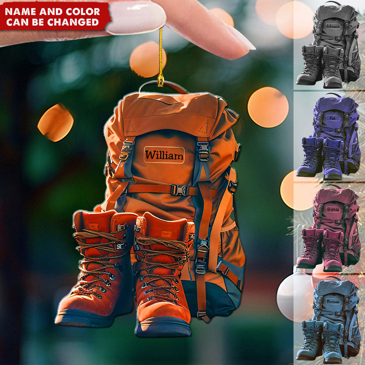 New Release Personalized Hiking Acrylic Christmas Ornament, Gift For Hiking,Camping Lovers