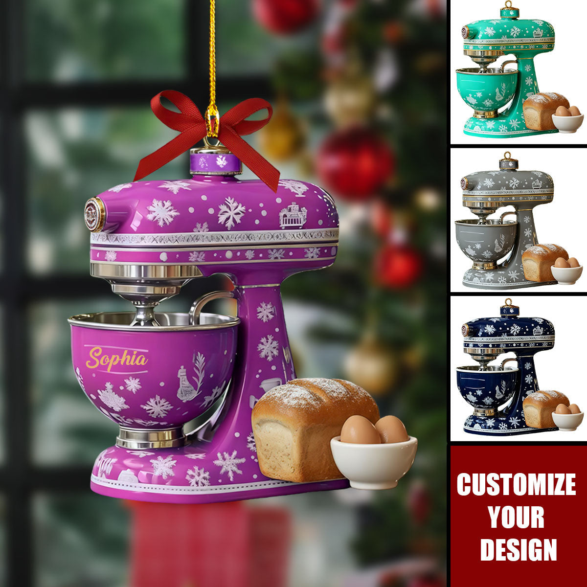 Personalized Christmas Mixer Ornament, Gift for Baker