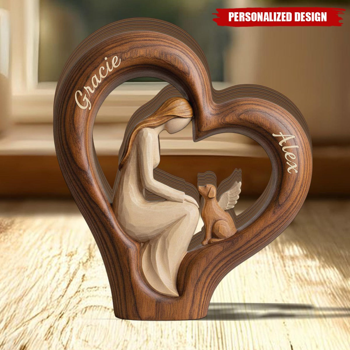 Personalized Dog Memorial Wooden Plaque-Pet Loss Sympathy Gift