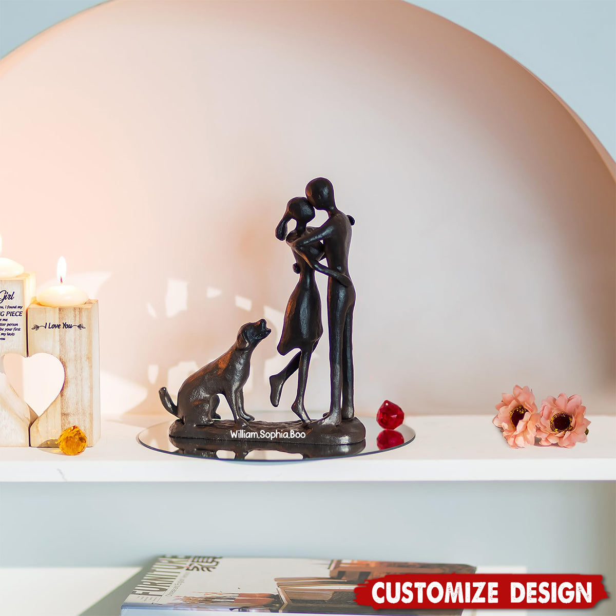 Personalized Couple Love With Dog Acrylic Plaque - Gift for Couple