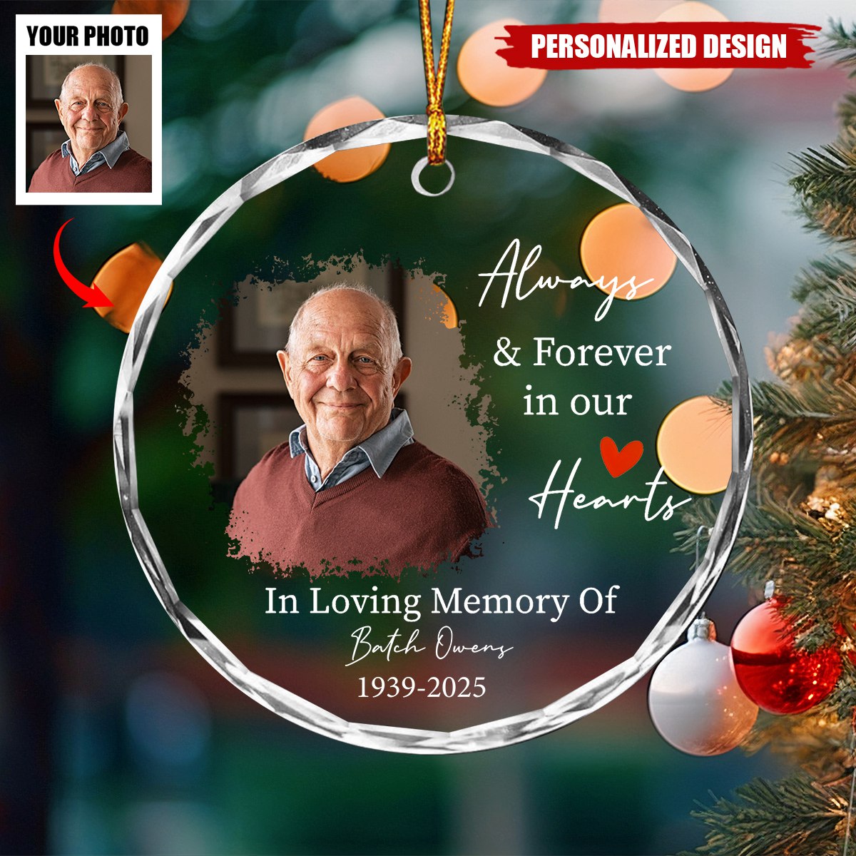 Personalized Photo Memorial Ornament