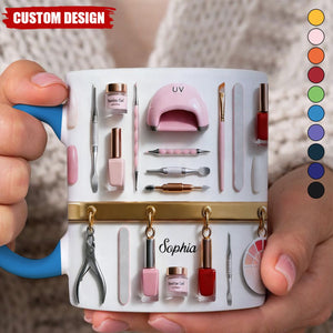 Personalized Nail Tech Accent Mug - Gift for Nail Salon Professionals