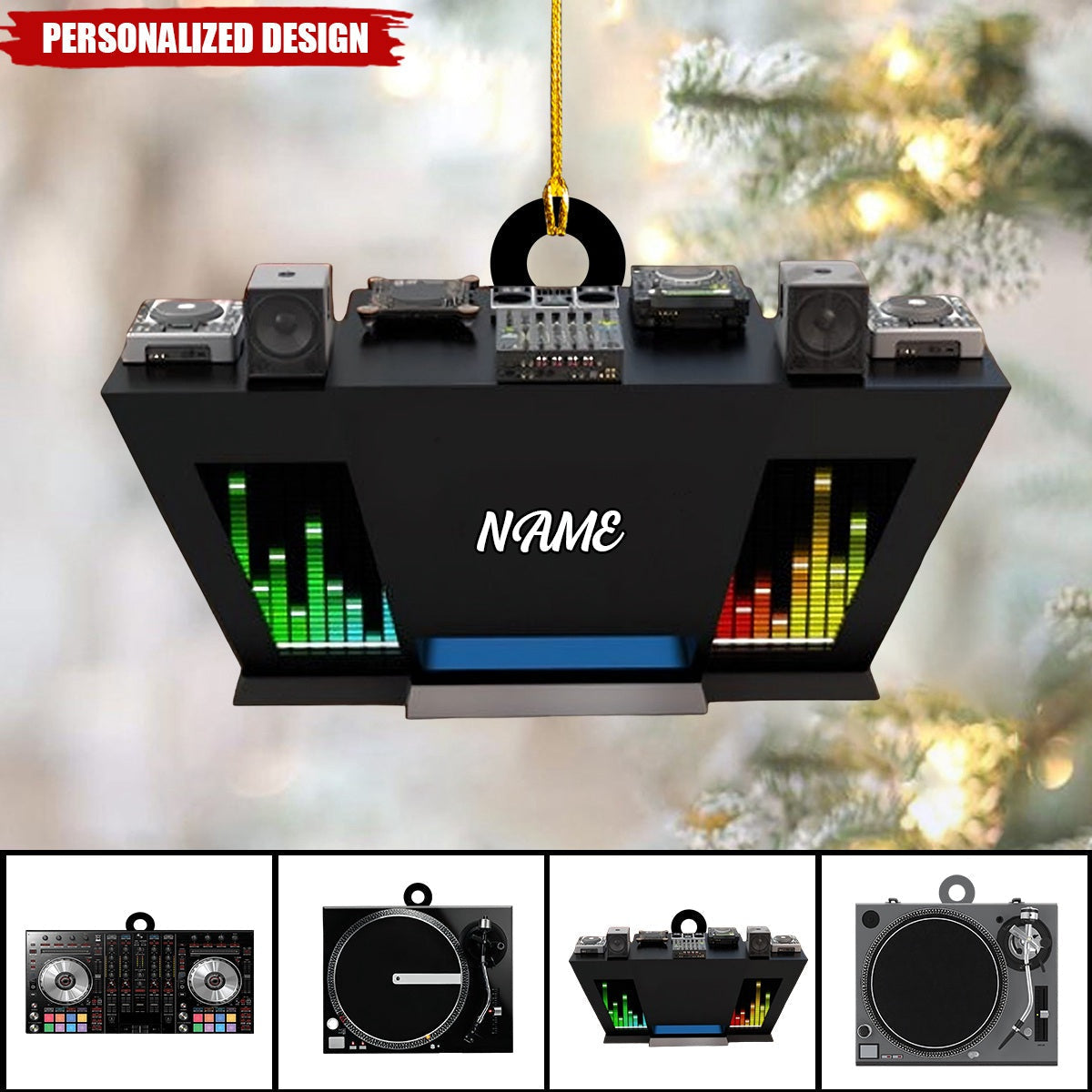Personalized DJ Mixer Table Christmas Ornament