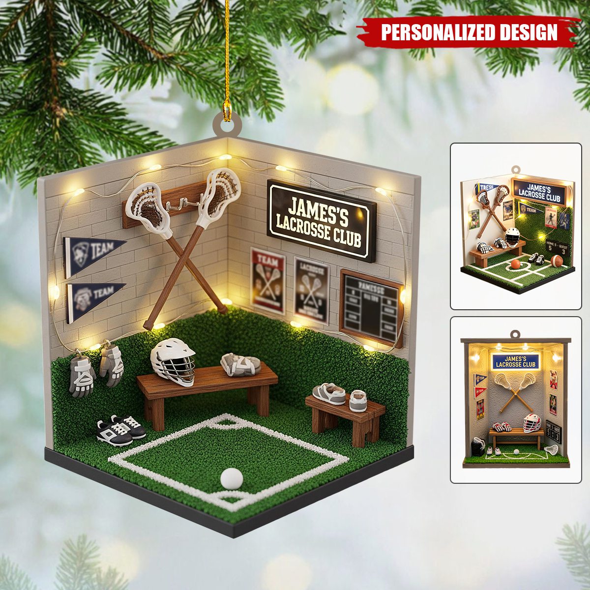 Personalized Lacrosse Christmas Ornament-Gift for Lacrosse Player