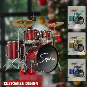 Personalized Drum Ornament - Gifts For Drummer
