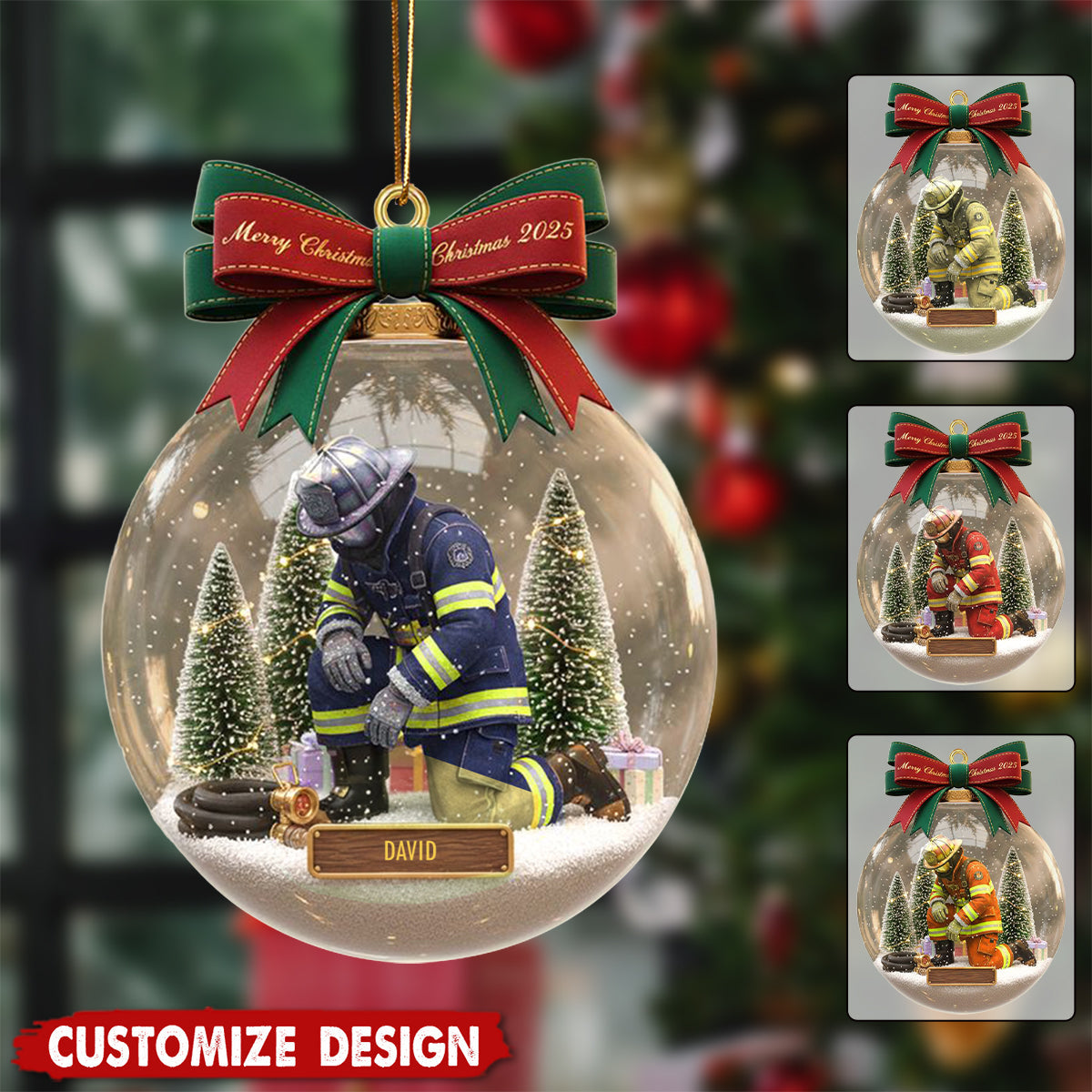 Personalized Gifts For Firefighter Christmas Ornament