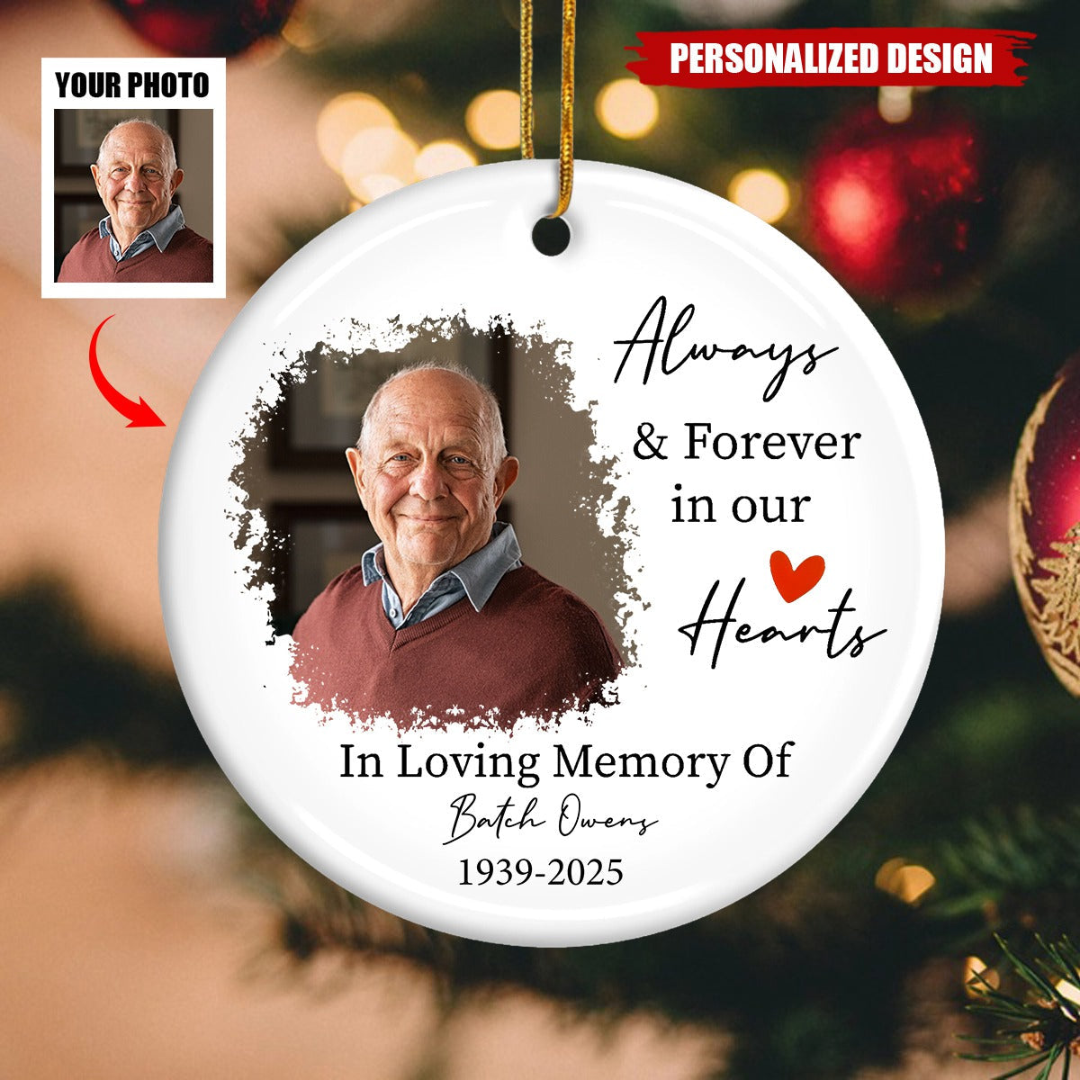 Personalized Photo Memorial Ornament