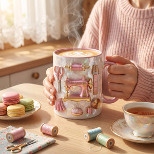 Personalized Sewing Pink Mug - Gift For Sewing Lovers