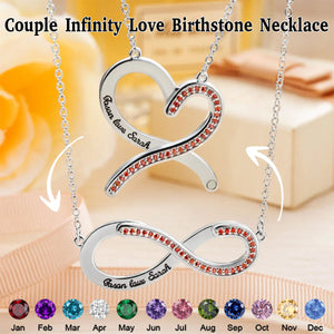 Personalized Convertible Infinity Love Birthstone Necklace-Valentine's Day Gift