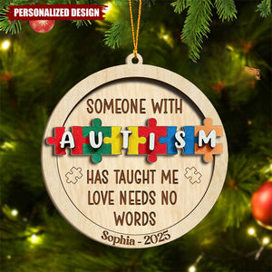 Personalized Autism Awareness Christmas Ornament