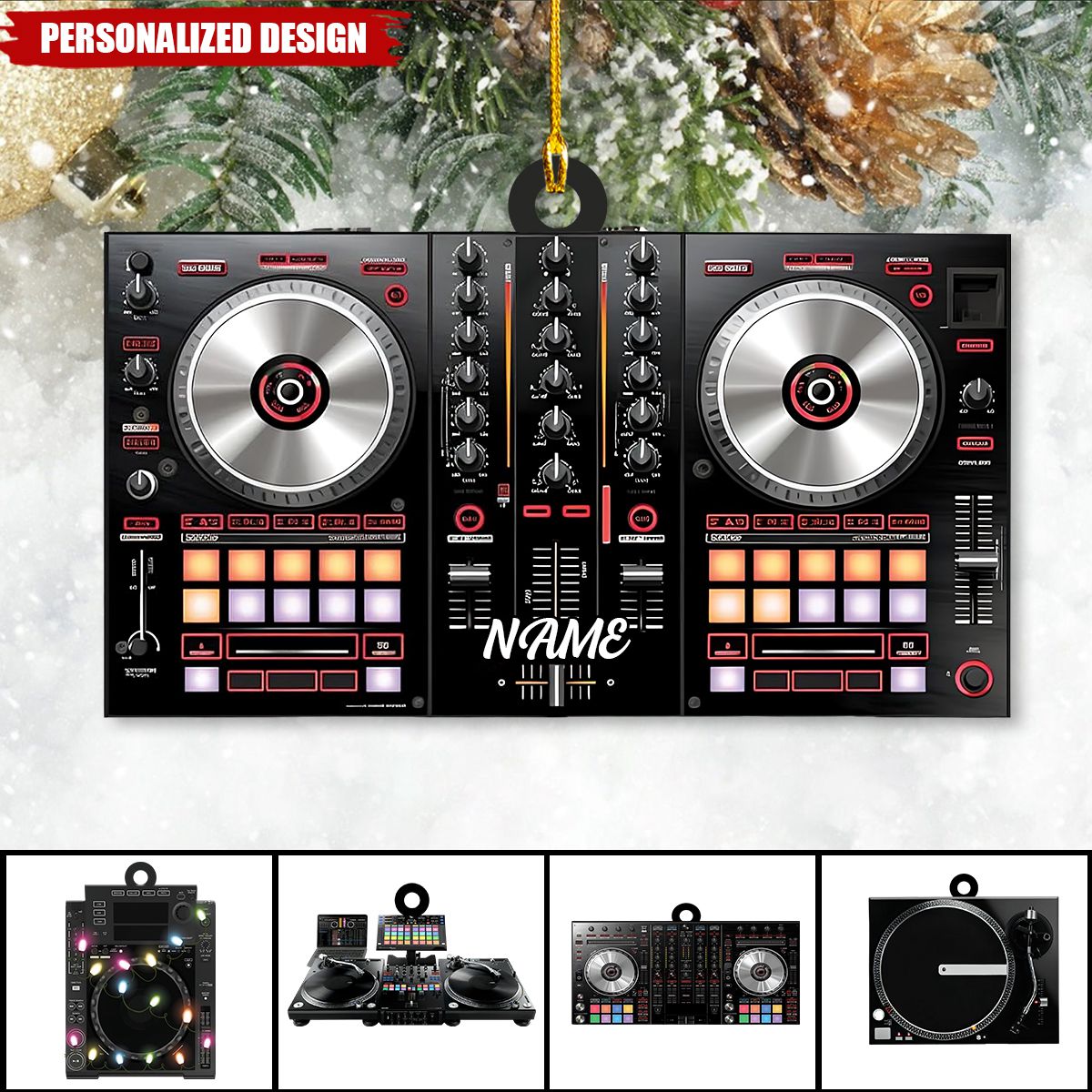 Personalized DJ Mixer Table Christmas Ornament