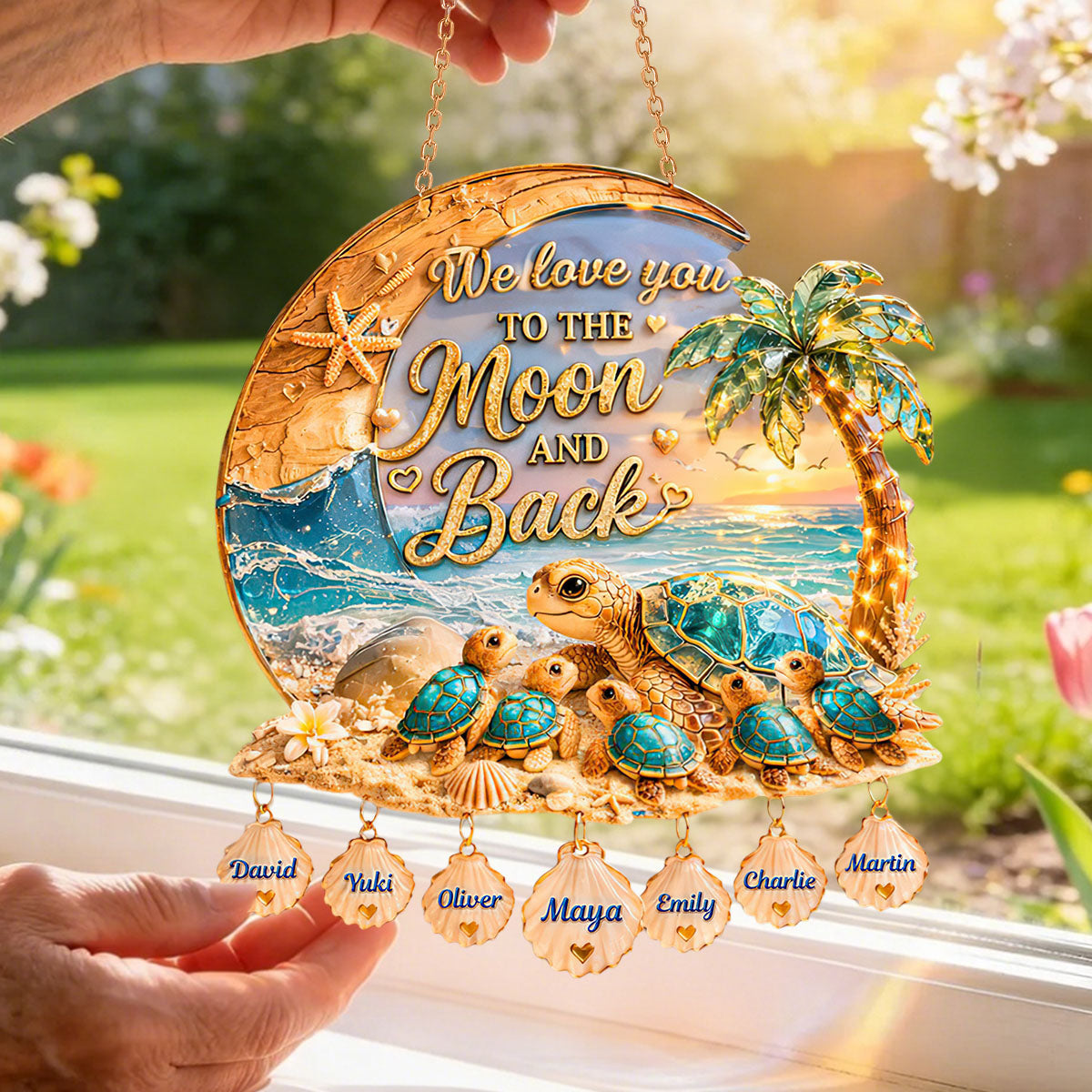 Mother Turtle And Baby Suncatcher - Personalized Gifts For Mom