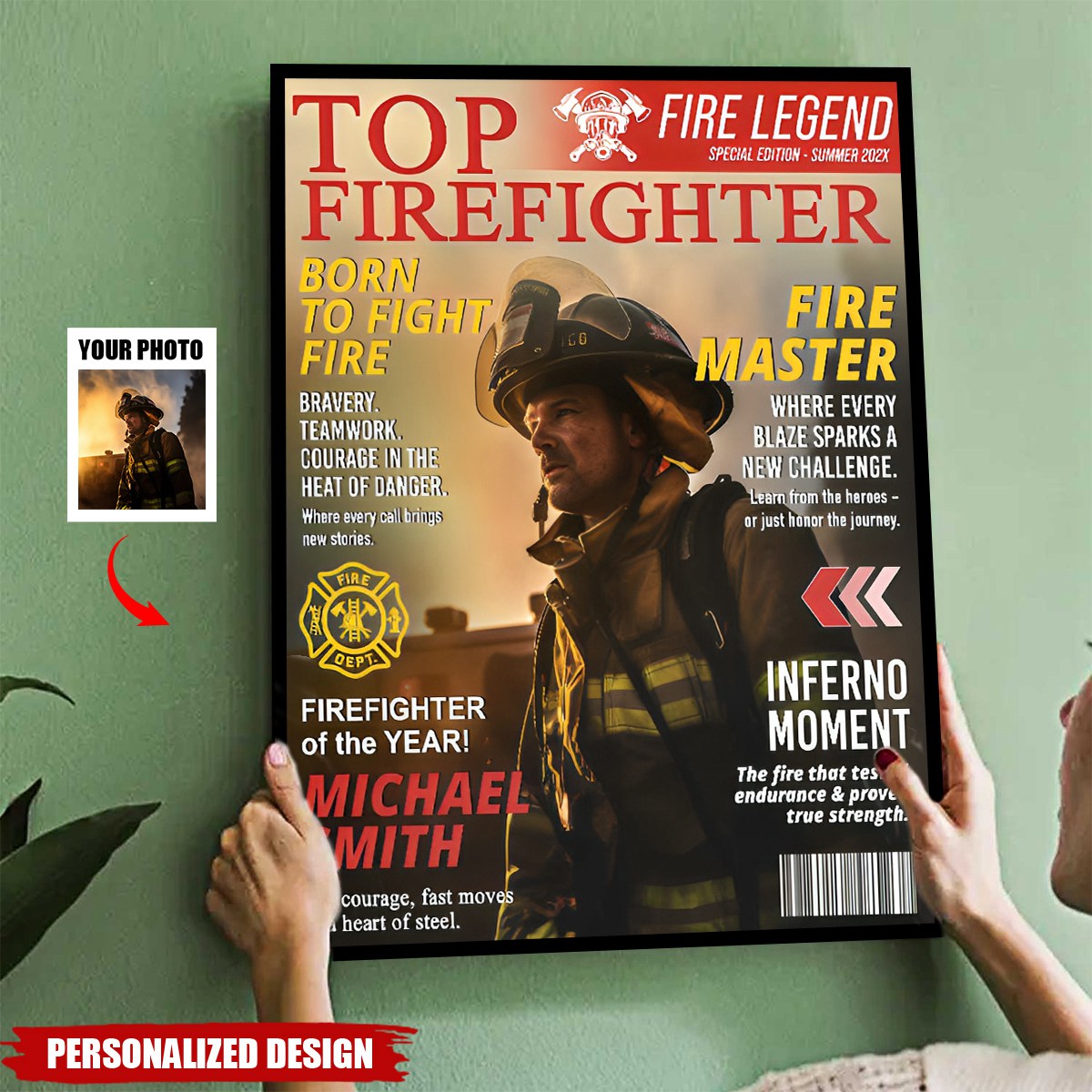 Personalized Firefighter Magazine Poster
