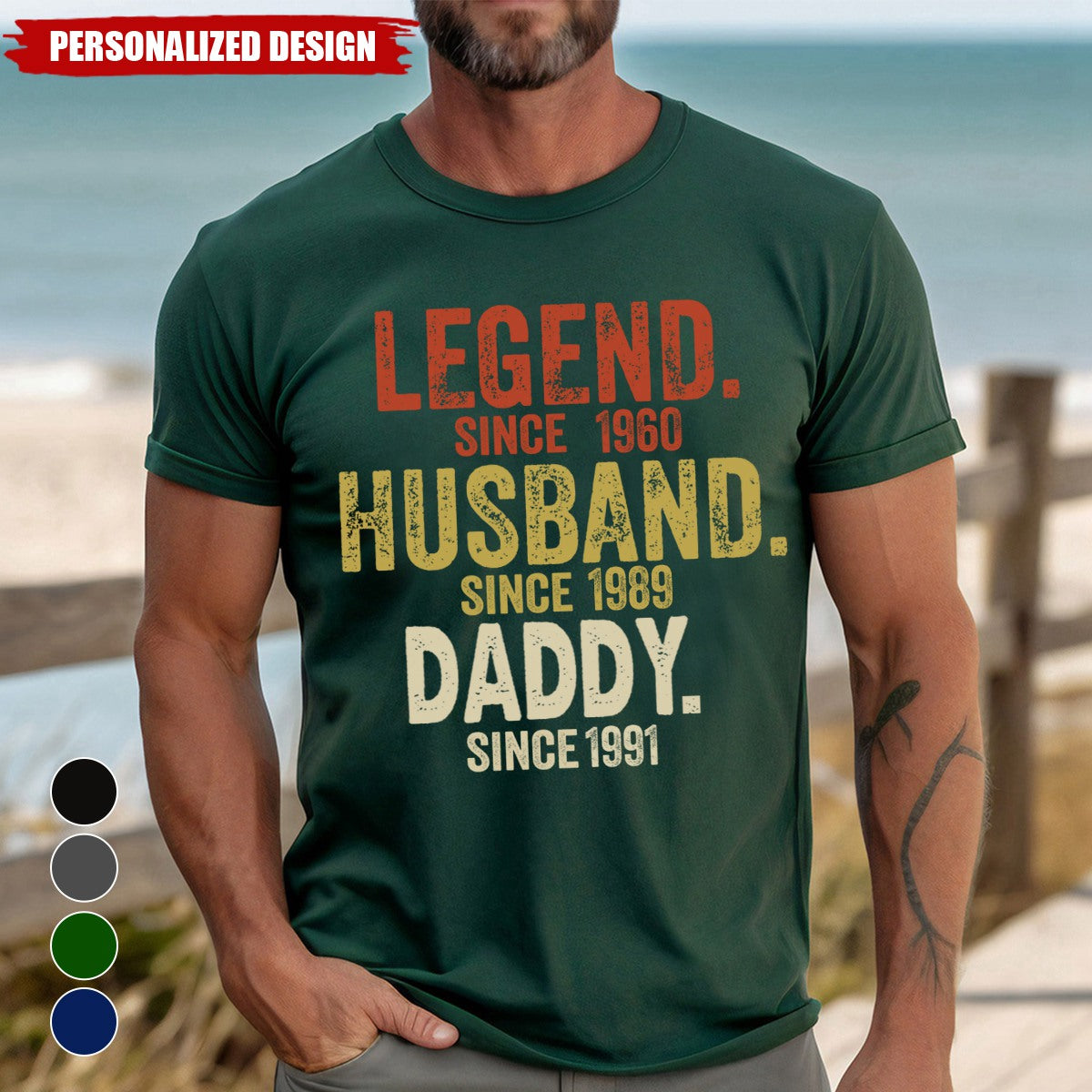 Legend Husband Dad Papa-Personalized Unisex T-shirt