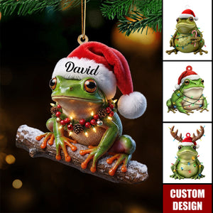 Personalized Frog Christmas 2D Ornament, Gifts For Frog Lovers