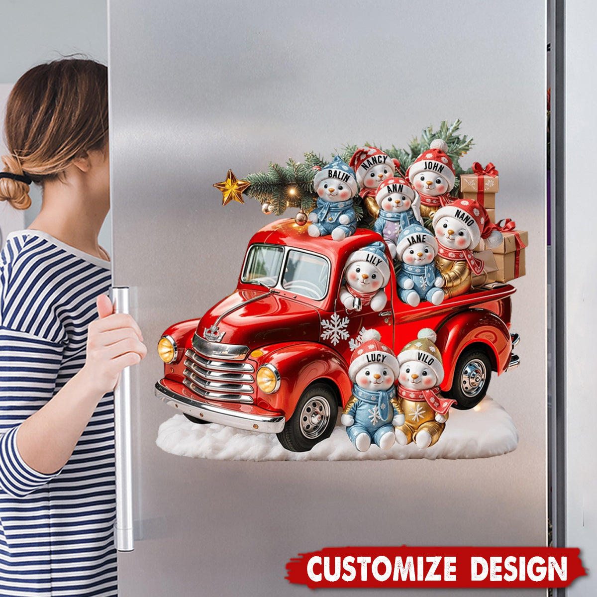 Wishing You A Merry Christmas - Family Personalized Decal - Gift For Snowman Collectors