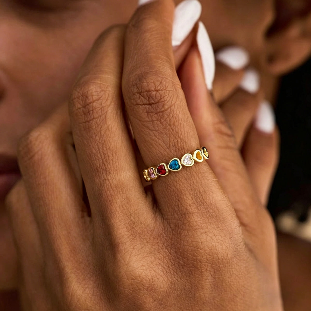 Personalized Birthstone Heart Ring - Mother's Day & Anniversary Gift