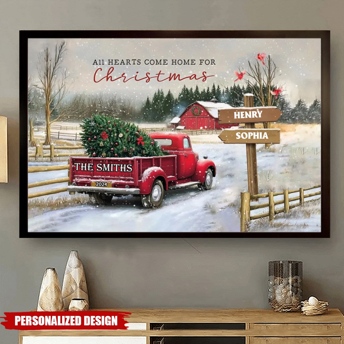 Personalized Family Farm Christmas Truck Poster-Gifts For Truck Lover-New Release