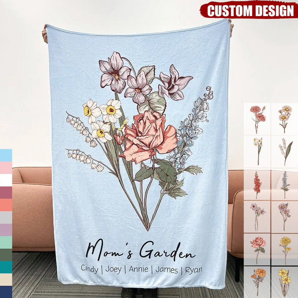 Grandma / Mom's Garden is Her Children Customized Blanket
