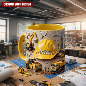 Construction Worker Coffee Accent Mug - Personalized Gifts For Construction Workers