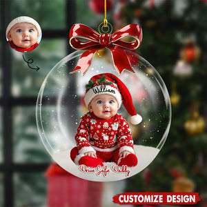 Personalized Photo Baby Christmas Ornament - Gift For Baby