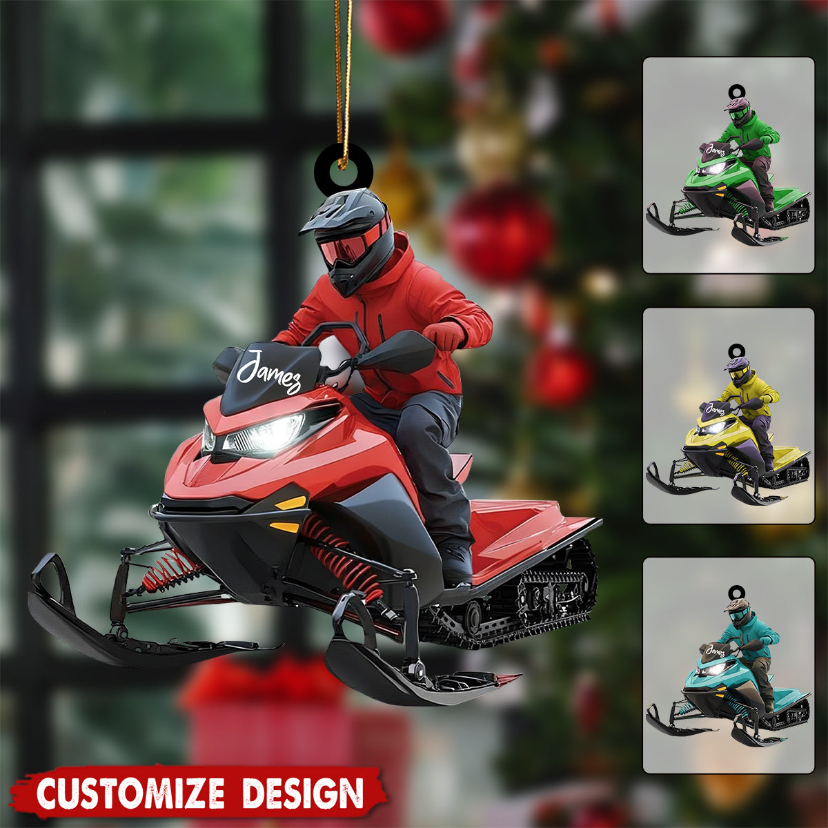 Personalized Snowmobile Rider Christmas - Gift for Rider, Winter Sports Lover