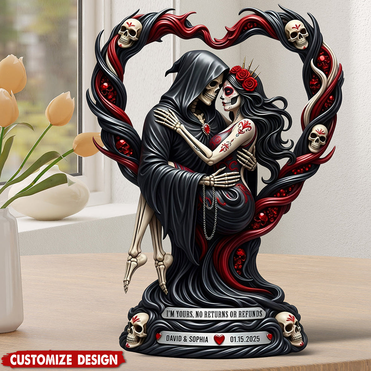 Personalized Love To Death Acrylic Plaque - Gift for Couple