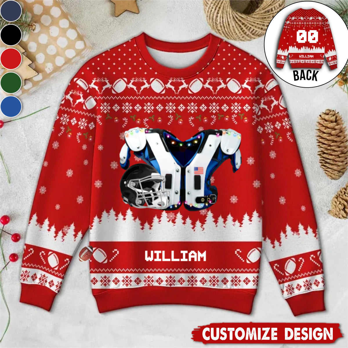 Personalized American Football Ugly Sweatshirt