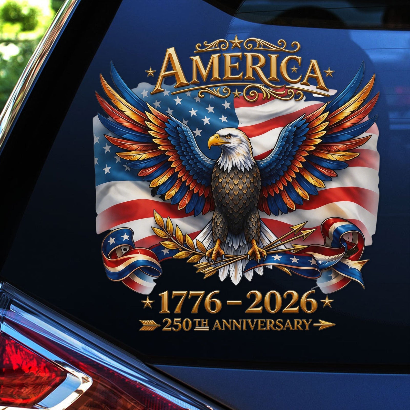 America 250th Anniversary Printed Decal, 1776-2026 Patriotic Eagle, USA Flag Printed Decal, Fourth of July Gift, America Birthday Printed Decal