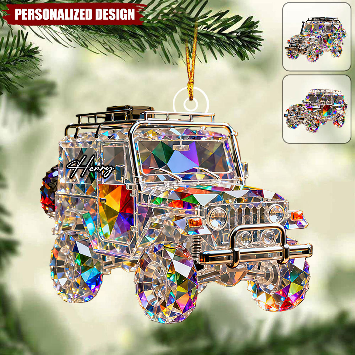 Personalized Car Crystal Ornament