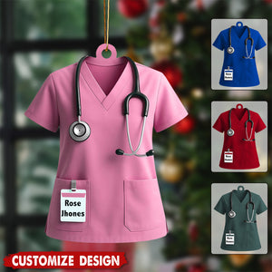 Personalized Nurse Uniform Ornament - Medical Christmas Keepsake - Gift For Nurse