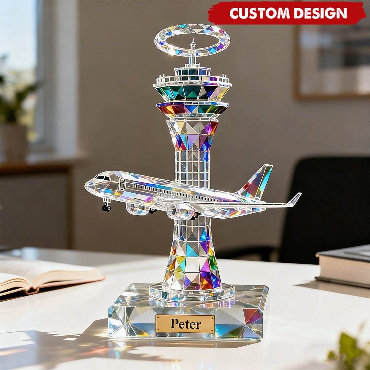 Personalized Airplane Tower Acrylic Plaque