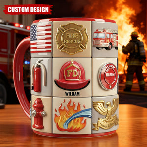 Firefighter Coffee Accent Mug - Personalized Gifts For Firefighter Coffee Mug