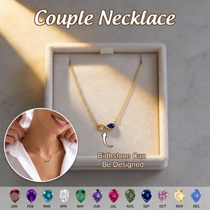 Personalized Couples Infinity Birthstone Necklace