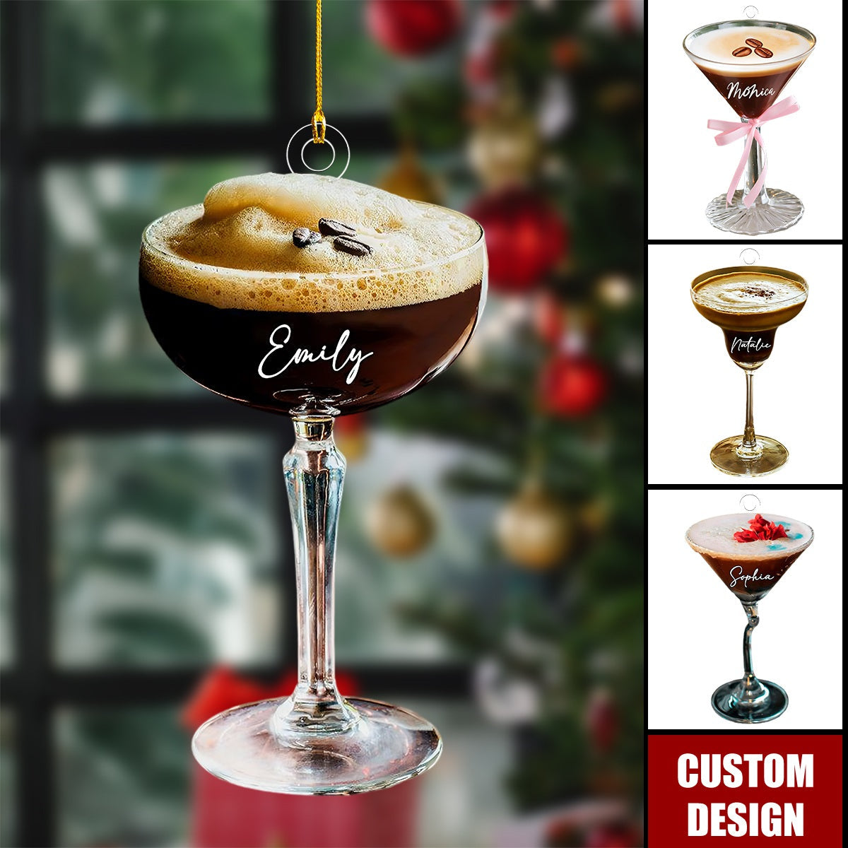 Personalized Espresso Martini Ornament - Gift For Espresso Martini Gift, Cocktail Lover