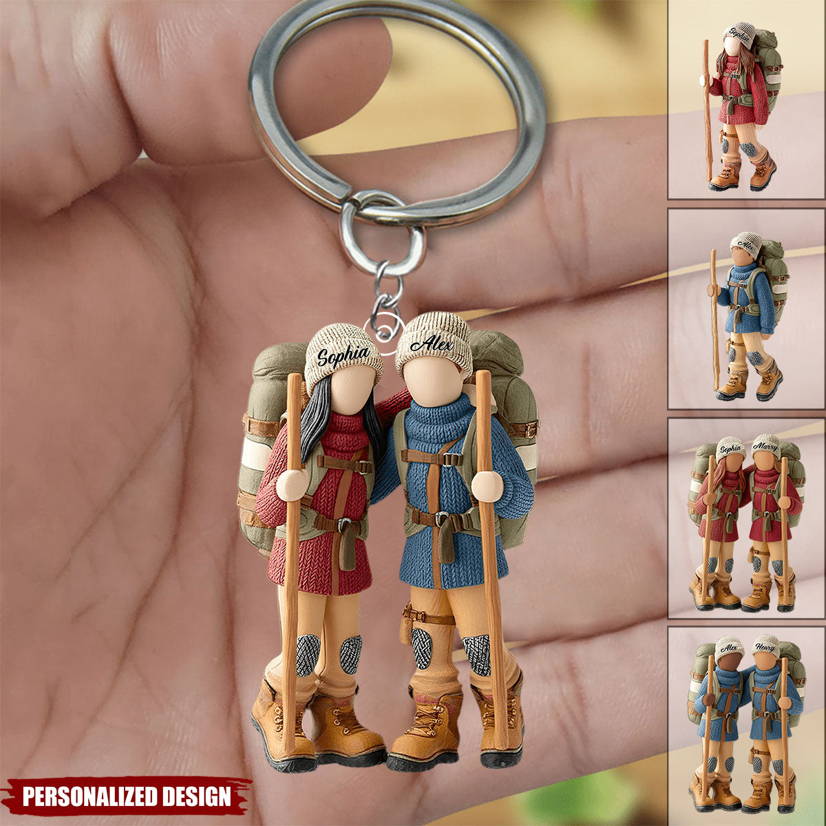 Hiking Partners For Life-Personalized Hiking Keychain